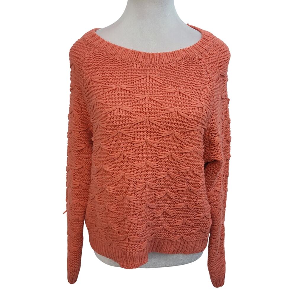 Sophie Rue Size S‎ Coral Pink Dragonfly Knit Sweater Feminine Chic